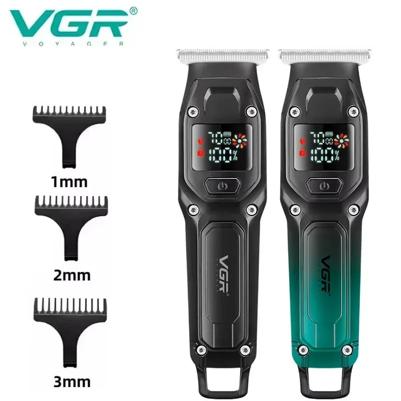 VGR Hair Clipper Rechargeable Hair Trimmer Cordless Hair Cutting Machine Electric Barber Digital Display Clippers for Men V-964