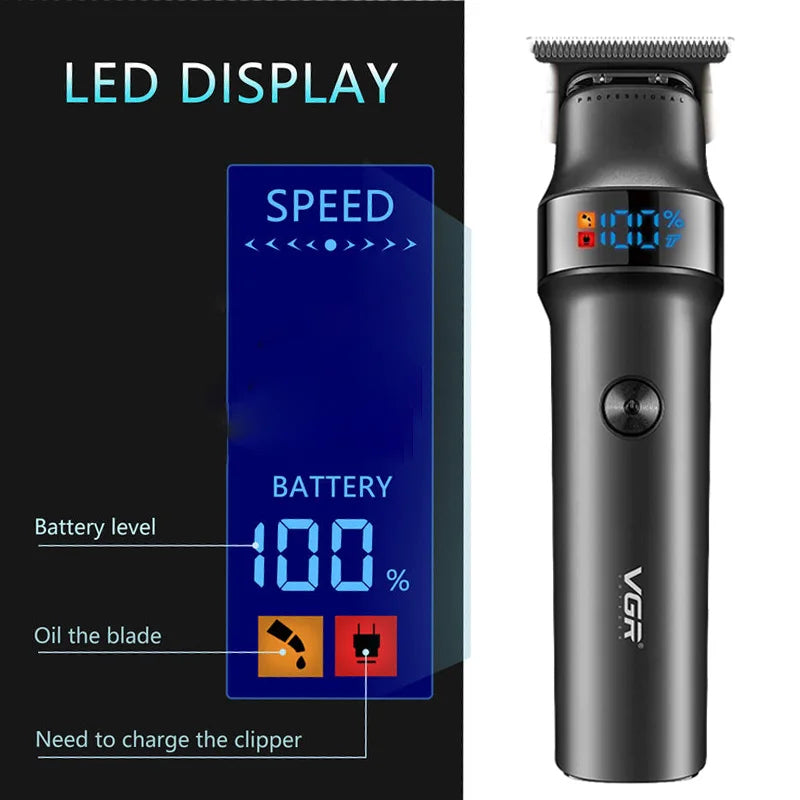 VGR-987 Professional Hair Trimmer For Men Facial Body Beard Hair Clipper Electric Rechargeable Haircut Machine Barber