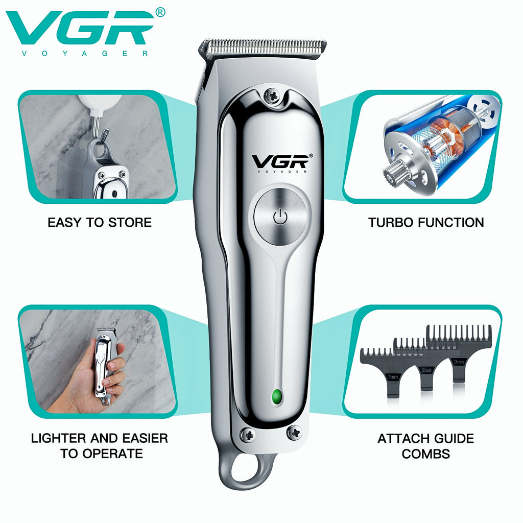 VGR V-071 Hair Cutting Machine Electric Hair Clipper Professional Haircut Machine Mini Barber Rechargeable Hair Trimmer for Men