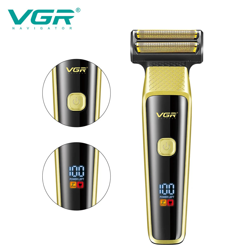 VGR New Retro Electric Clipper 3-in-1 Set Nose Hair Replacement Digital Display Shaver V-366