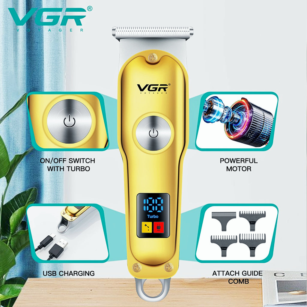 VGR V-290 Mini Hair Cutting Machine Cordless Electric Hair Clipper Professional Bald Haircut Machine Barber Hair Trimmer for Men