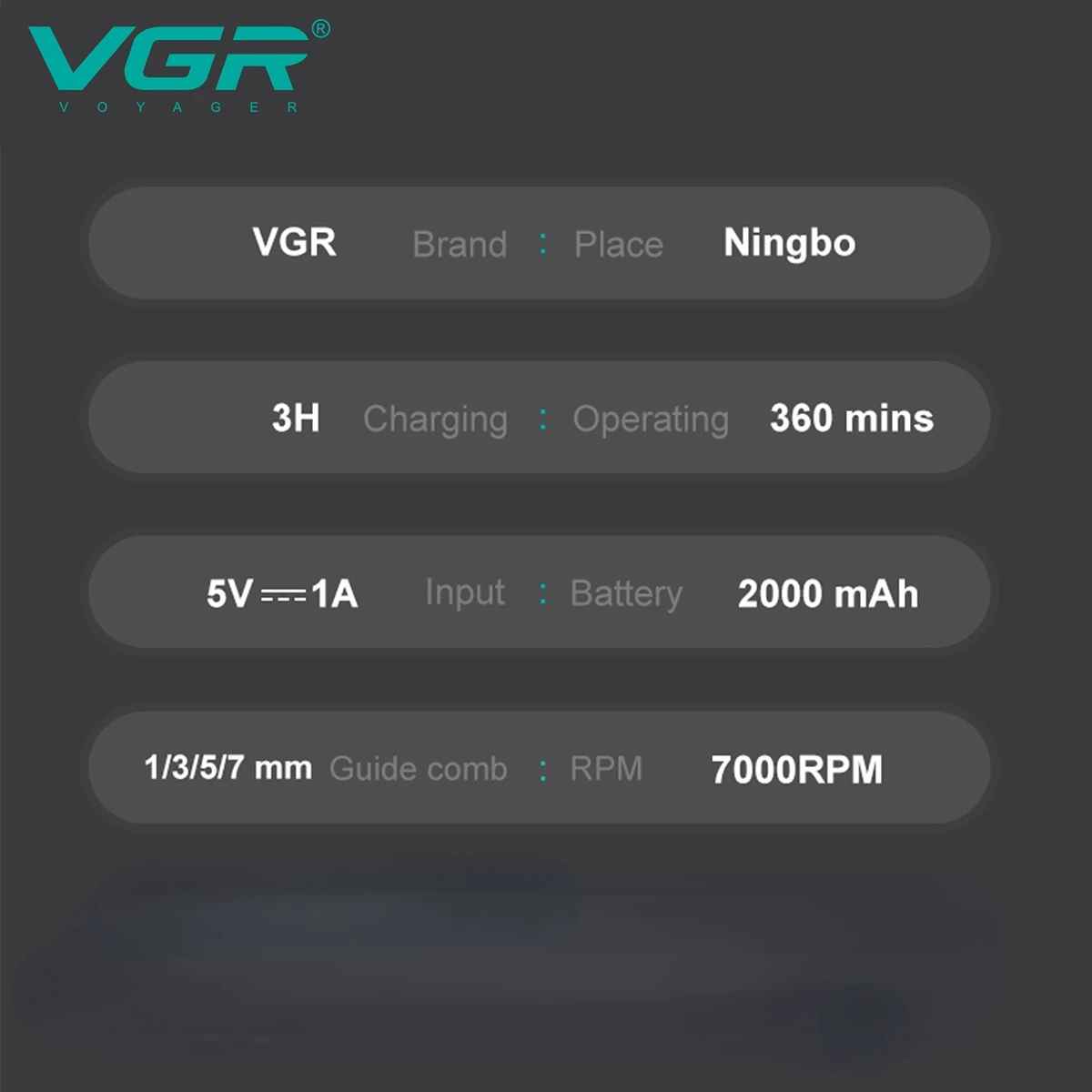 VGR Hair Trimmer Professional Hair Clipper Rechargeable Hair Cutting Machine Electric Barber Plastic Trimmer for Men V-930