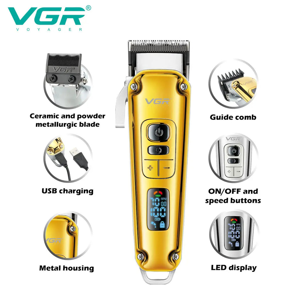 VGR-006 Barber Salon Rechargeable Professional Electric Hair Clipper for Men Cordless hair trimmer shaving machine v 006