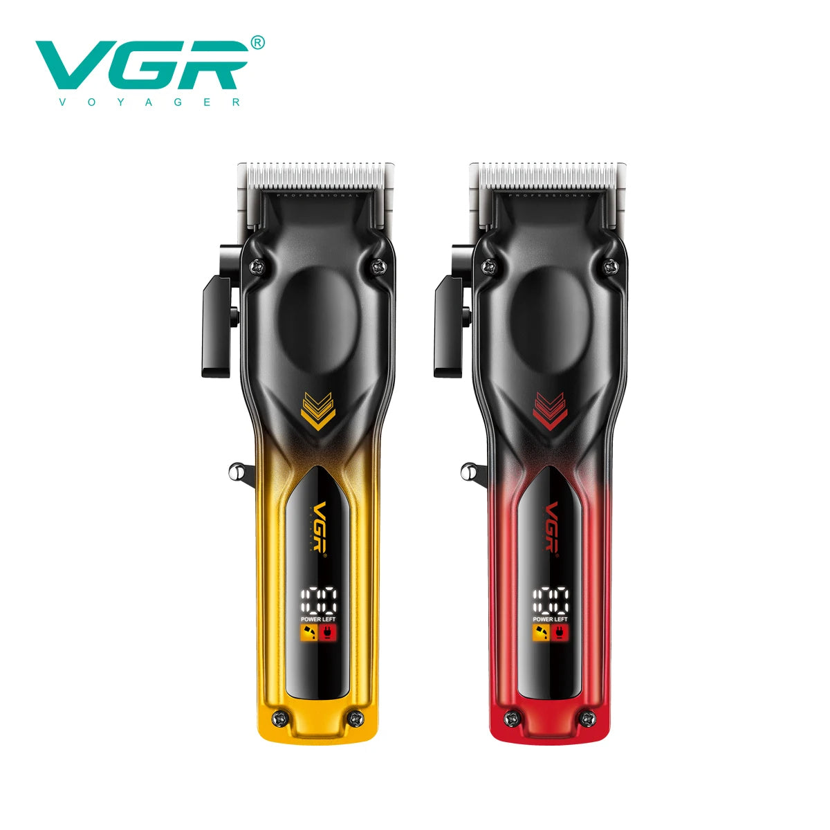 VGR V-656 hair clipper gradient color body high-end hair trimmer intelligent LCD digital display high-speed electric push shear V 656
