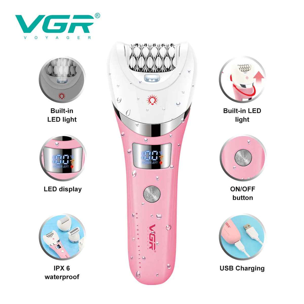VGR V-759 5-in-1 Multi functional Hair Trimming Set Deep Cleaning Body Hair Removal Device Alloy Blade Hair Removal Device