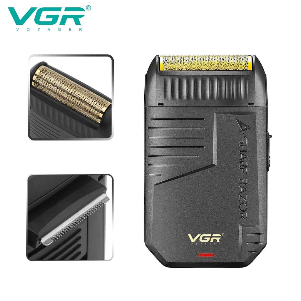 VGR Shaver Professional Beard Trimmer Rechargeable Hair Trimmers Electric Beard Shaver Reciprocating Mini Shaver for Man V-375