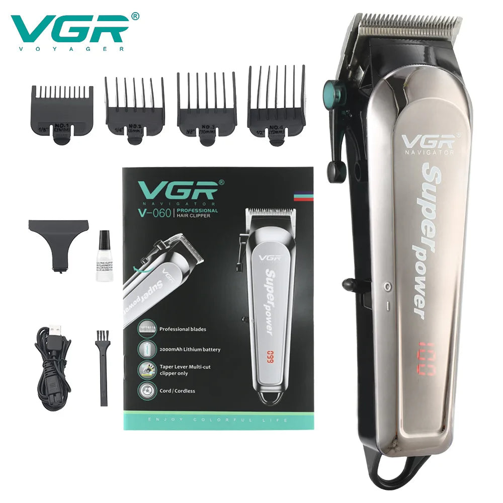 VGR 060 New Electric Hair Clipper Professional Personal Care Barber Limit Comb Household Trimmer For Men Clippers V-060