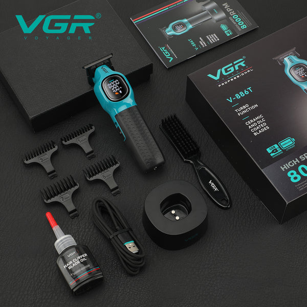 VGR V-886T Hair Trimmer Clippers Machine High Quality Hair Clippers Man Professional In A Box Rechargeable Haircut Machine 0 mm V 886T