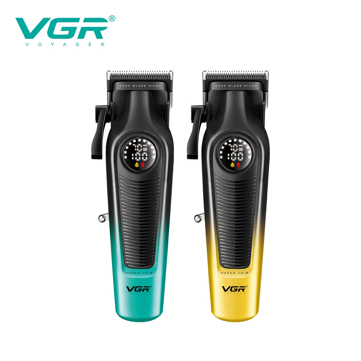 VGR Hair Clipper Professional Trimmer Adjustable Hair Cutting Machine Rechargeable Clipper LED Haircut Clipper for Men V-196