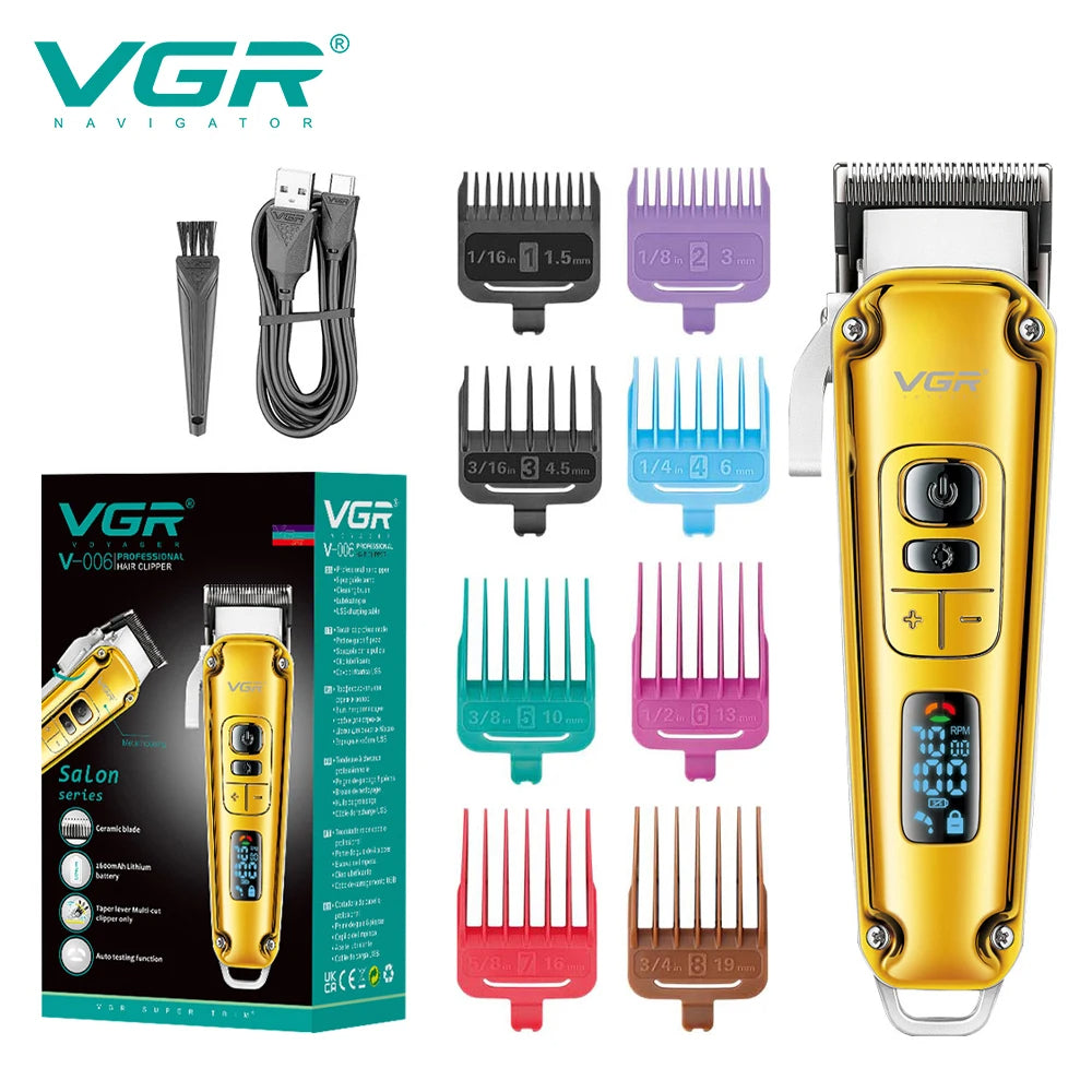 VGR-006 Barber Salon Rechargeable Professional Electric Hair Clipper for Men Cordless hair trimmer shaving machine v 006