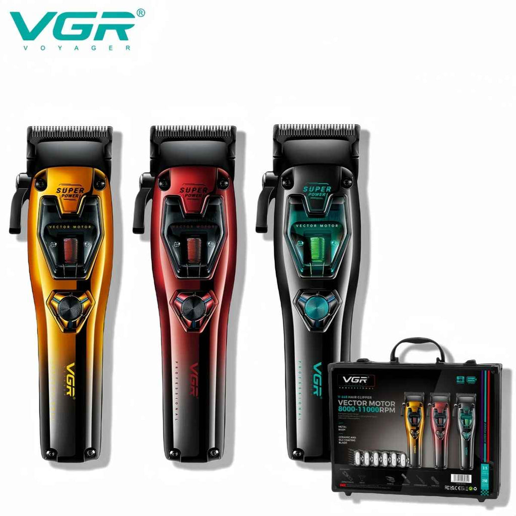 VGR v-668 Clipper Professional Trimmer Cordless Hair Cutting Machine Vector Motor Hair Clipper 11000 RPM Barber Clipper for Men V 668
