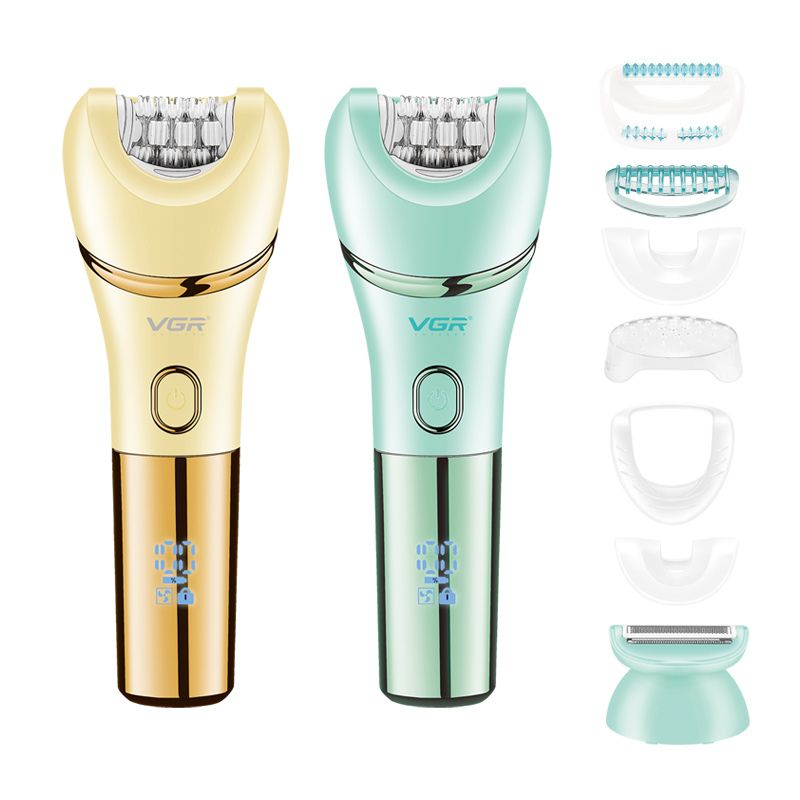 VGR V-753 2 IN 1 Electric Women Epilator Female Shaver Leg Body Hair Removal Lip Chin Depilatory Lady Bikini Trimmer Facial Hair