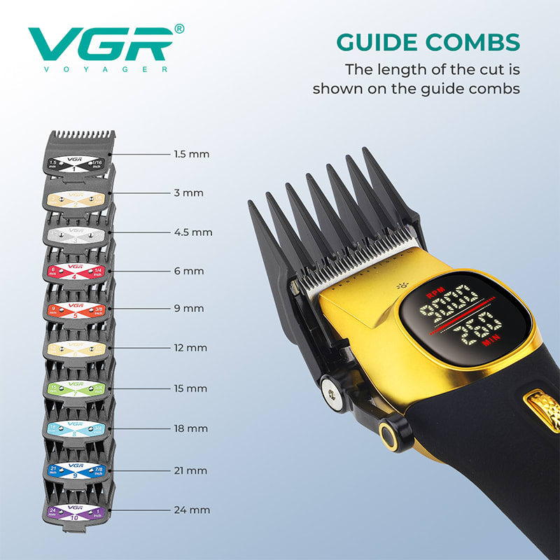 VGR V 885C Hair Cutter Machine Full Set Metal Haircut Machine Rechargeables Full Set Professional 9000 RPM Barber Clipper Sets V-885C HAIR TRIMMER & HAIR CLIPPER