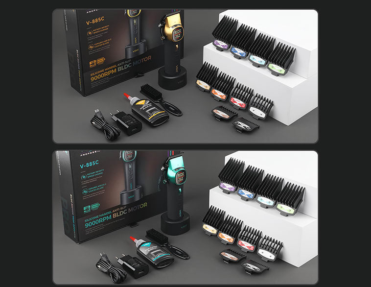 VGR V 885C Hair Cutter Machine Full Set Metal Haircut Machine Rechargeables Full Set Professional 9000 RPM Barber Clipper Sets V-885C HAIR TRIMMER & HAIR CLIPPER