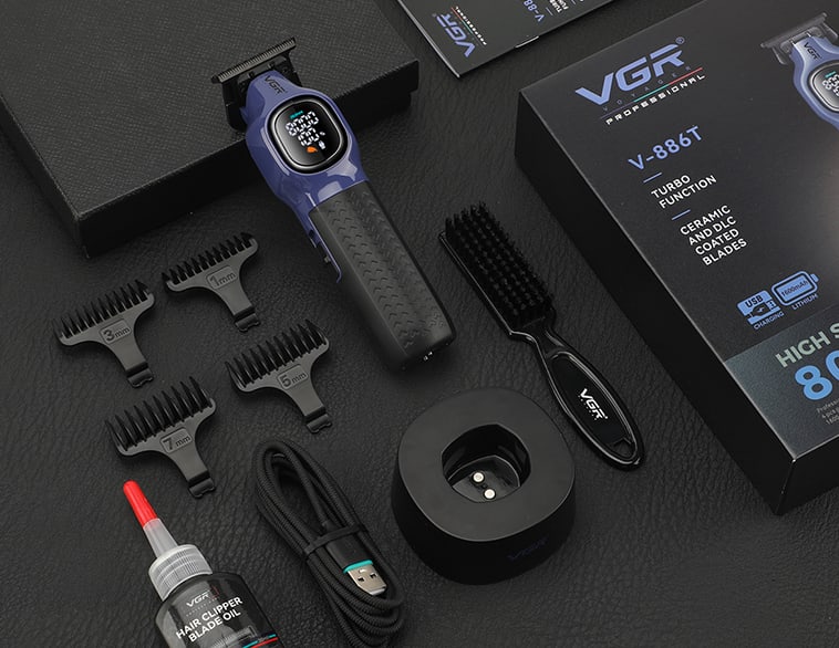 VGR V-886T Hair Trimmer Clippers Machine High Quality Hair Clippers Man Professional In A Box Rechargeable Haircut Machine 0 mm V 886T